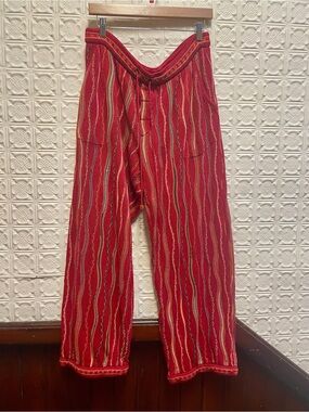 Coogi Red Striped Knit Pants